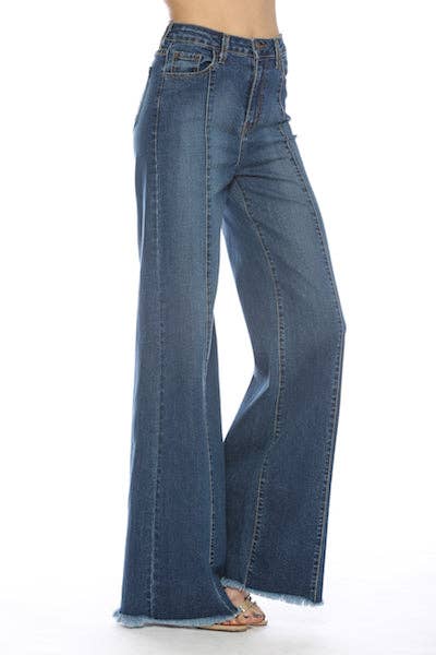 Front Seam Wide Leg Jeans
