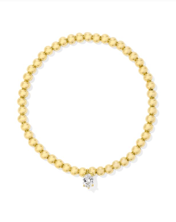 Kendra Scott Cailin Stretch Bracelet Gold White Crystal