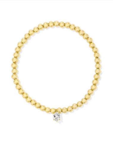 Kendra Scott Cailin Stretch Bracelet Gold White Crystal
