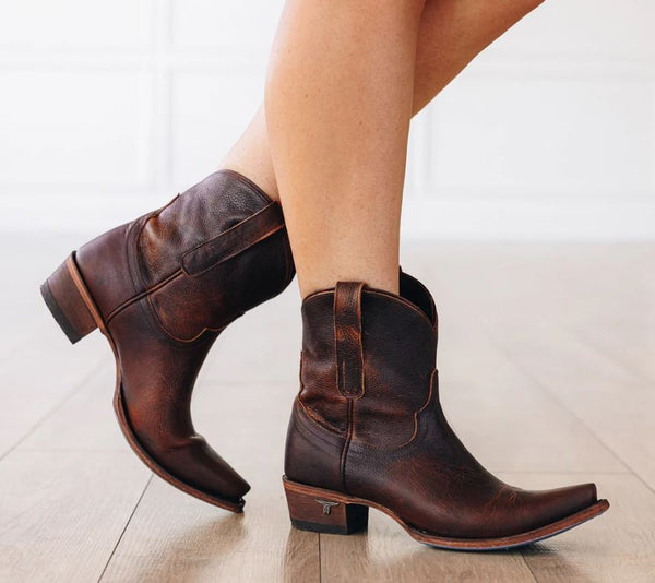 Lane Boots Emma Jane Bootie in Cognac