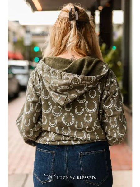 Mineral Wash Horseshoe Hoodie