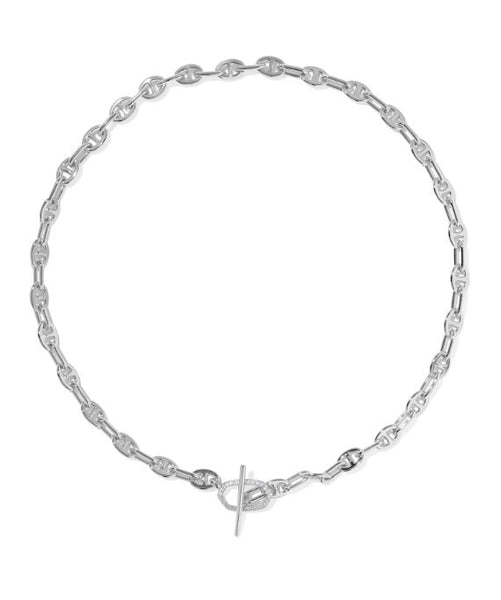 Kendra Scott Elisa Toggle Link & Chain Necklace in Silver & White CZ