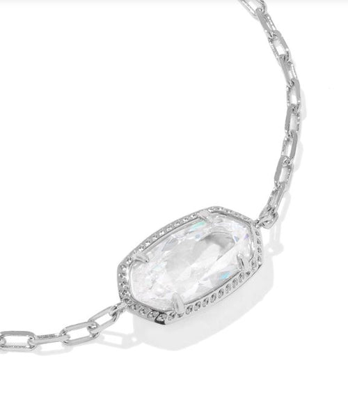 Kendra Scott Luxe Chain Bracelet in Silver & White CZ