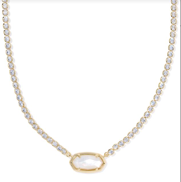 Kendra Scott Elisa Tennis Necklace Gold Ivory Mother-Of-Pearl