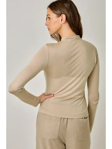 Mock Neck Tencel Top