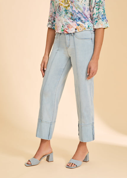 FDJ Olivia Wide Cuffed Ankle Jean