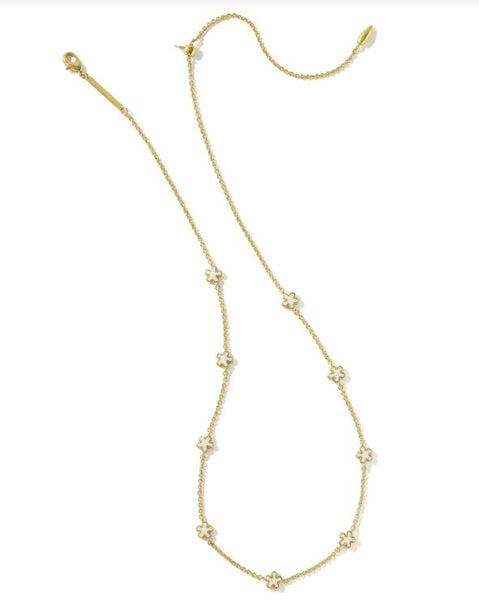Kendra Scott Jane Strand Necklace in Gold White Enamel