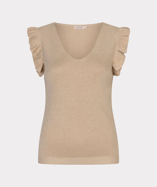 Esqualo V-Neck Ruffle Sleeve Top