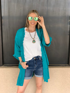 Ruffled Cover-Up in Exotic Blue