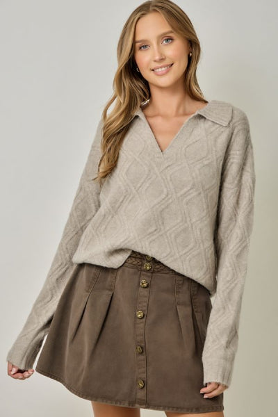 Mohair Cable Texture Sweater