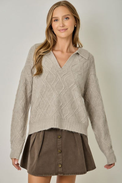 Mohair Cable Texture Sweater