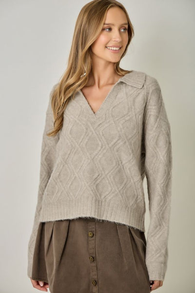 Mohair Cable Texture Sweater