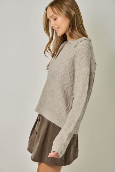 Mohair Cable Texture Sweater