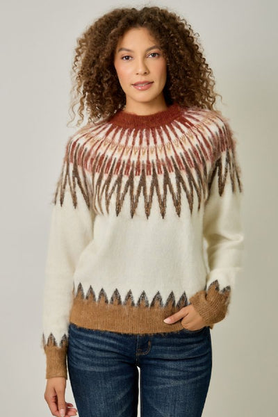 Fuzzy Fair Isle Sweater