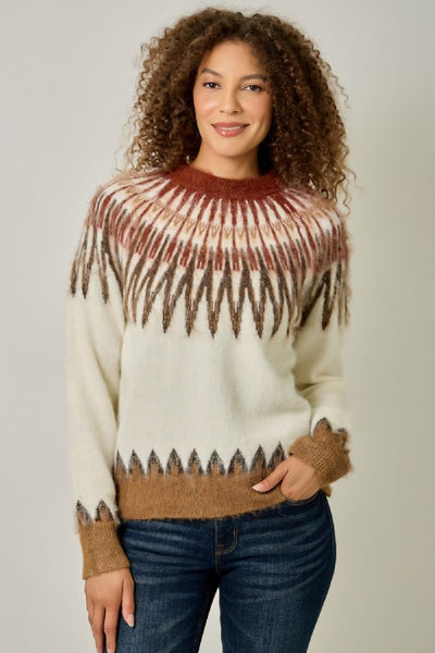 Fuzzy Fair Isle Sweater