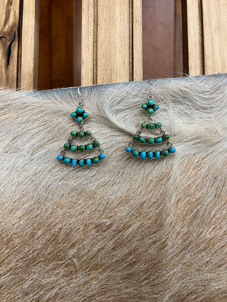 Wire Turquoise Statement Earring