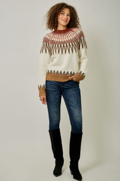 Fuzzy Fair Isle Sweater