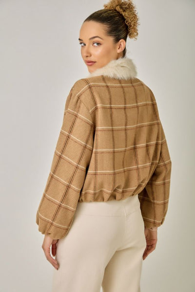 Plaid Bubble Hem Jacket