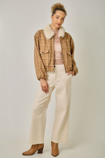 Plaid Bubble Hem Jacket