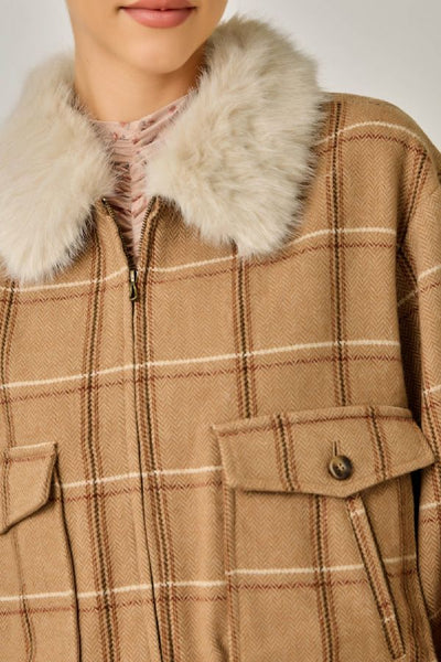 Plaid Bubble Hem Jacket