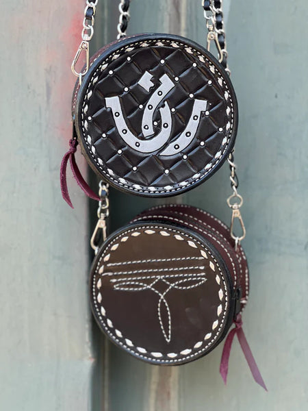 The Country Girl Coin Bag in Black Horse Shoe