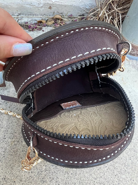 The Country Girl Coin Bag in Black Horse Shoe