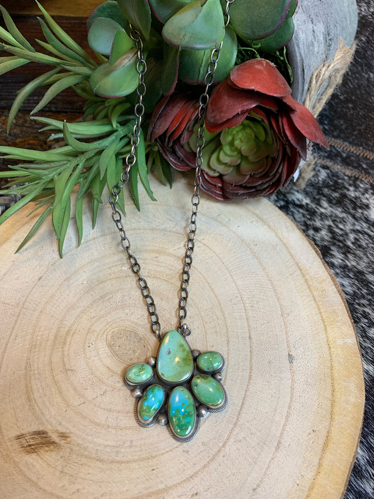 Turquoise & Pink Opal Flower Necklace - .925 Sterling Silver - Turquoi -  Linda Blackbourn Jewelry