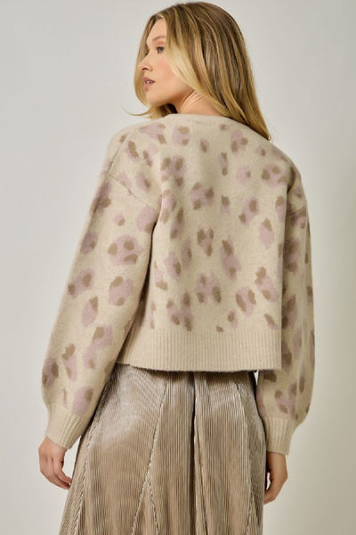 Leopard Front Bow Sweater