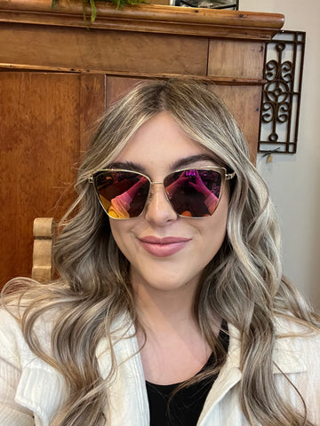 Diff Eyewear Becky Sunglasses Rose Gold/Pink Mirror