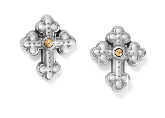 Brighton Luna Cross Mini Post Earrings
