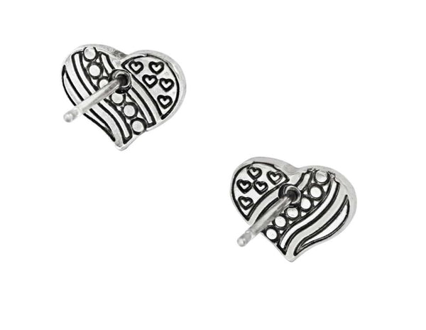 Brighton Hearts and Stripes Mini Post Earrings