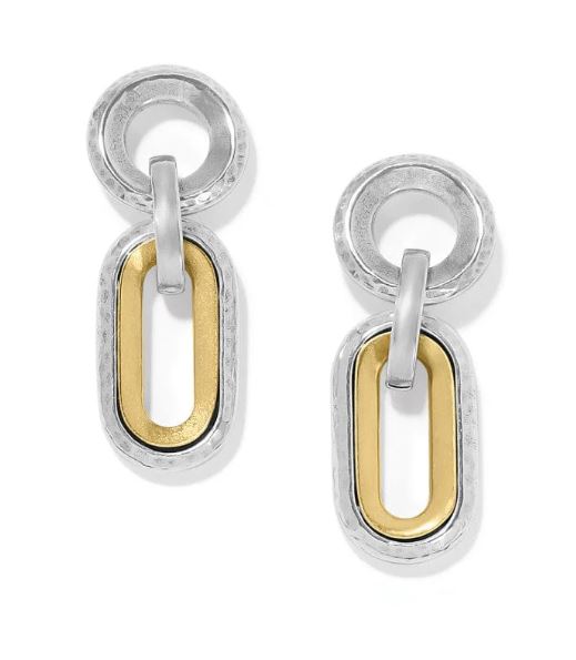 Brighton Medici Two Tone Link Post Drop Earrings