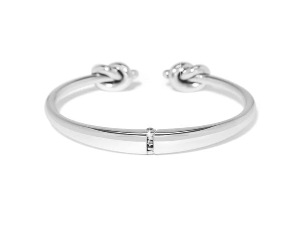 Interlok Single Knot Silver Open Hinge Bangle