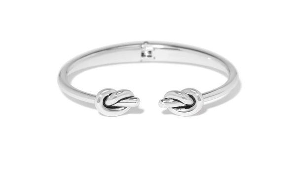Interlok Single Knot Silver Open Hinge Bangle