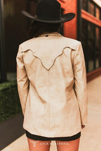 Textured Western Yoke Blazer