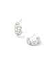 Kendra Scott Cailin Silver Huggie Earrings in White CZ