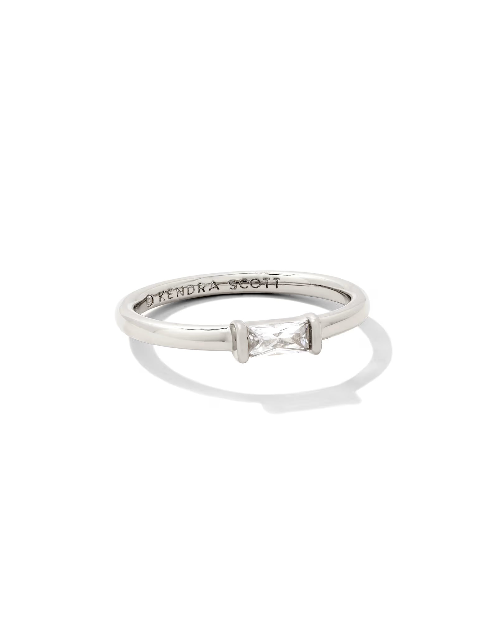 Kendra Scott Juliette Silver Band Ring in White CZ