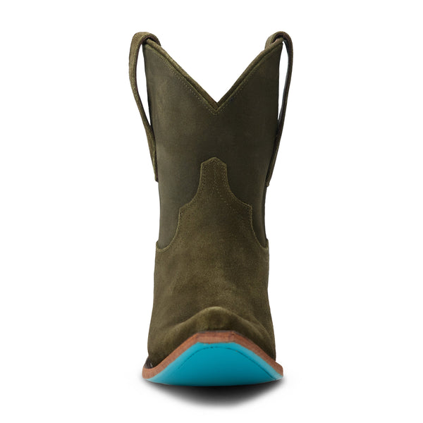 Emma Jane Bootie - Olive Suede