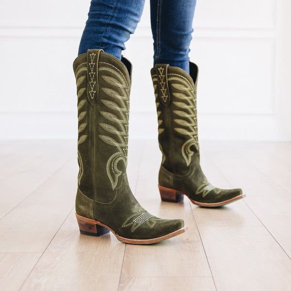 Squash Blossom Boot - Olive Suede