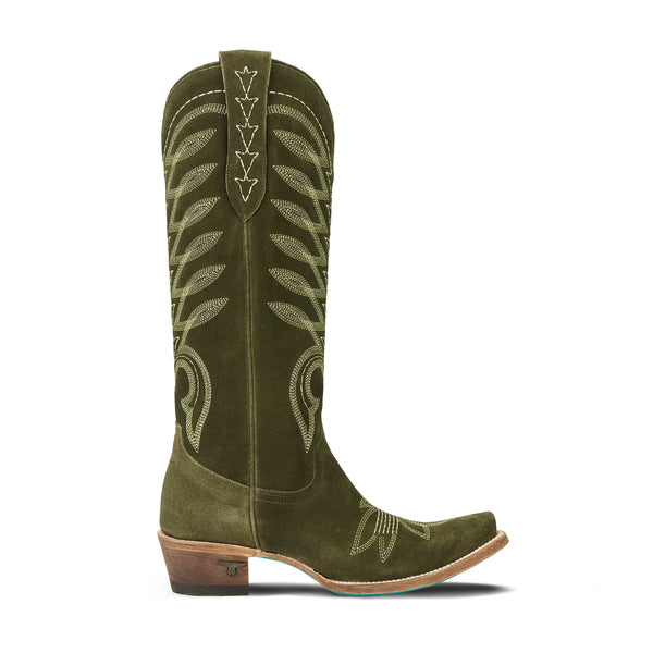 Squash Blossom Boot - Olive Suede