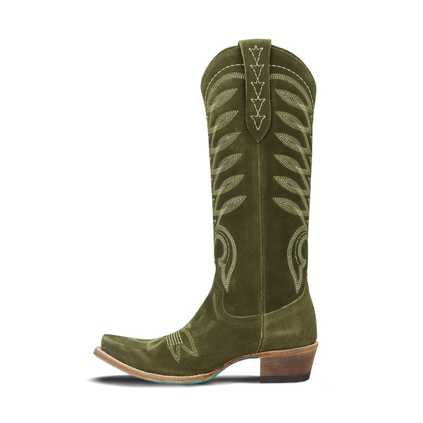 Squash Blossom Boot - Olive Suede