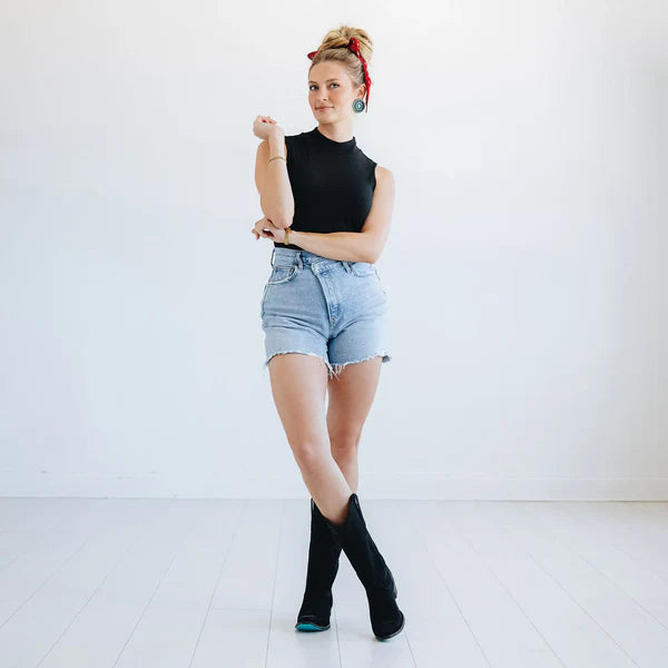 Emma Jane Boot in Soft Black Suede