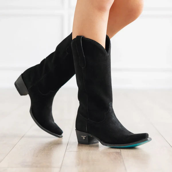 Emma Jane Boot in Soft Black Suede