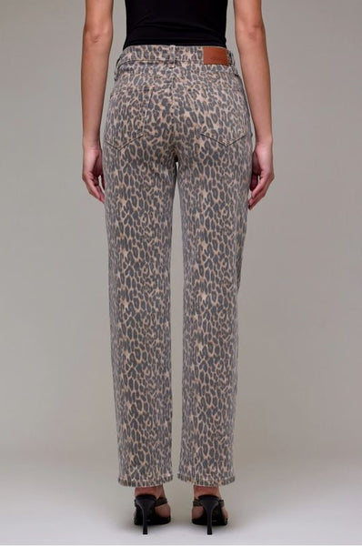 High Rise Straight Leopard Jean
