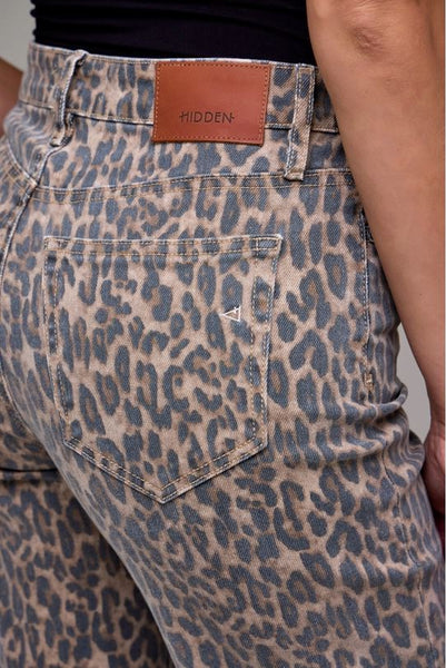 High Rise Straight Leopard Jean