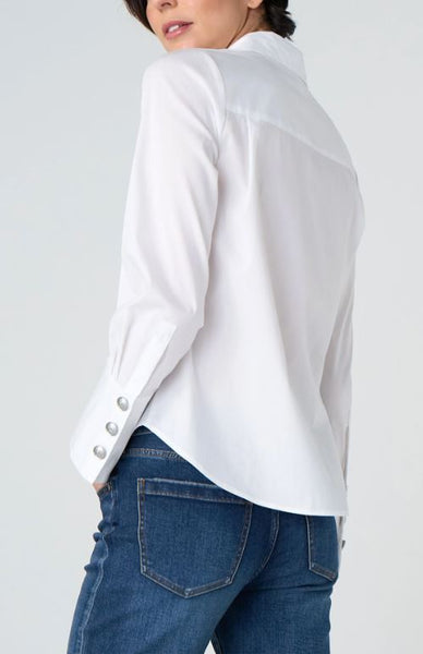 Long Sleeve Button Front Woven Shirt