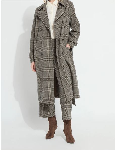 Marla Brushed Ponte Belted Trench Coat