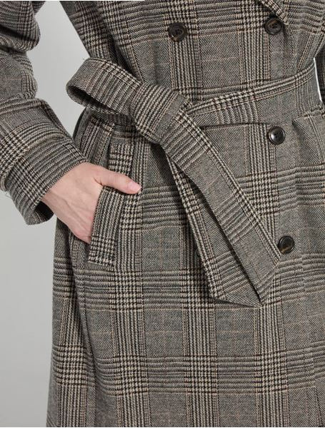 Marla Brushed Ponte Belted Trench Coat
