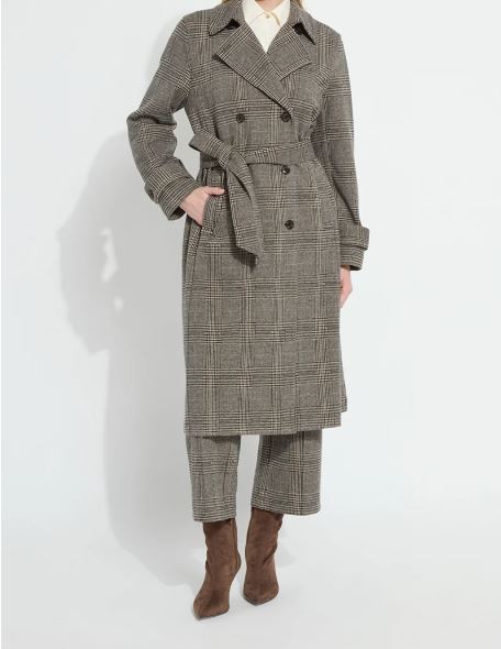 Marla Brushed Ponte Belted Trench Coat