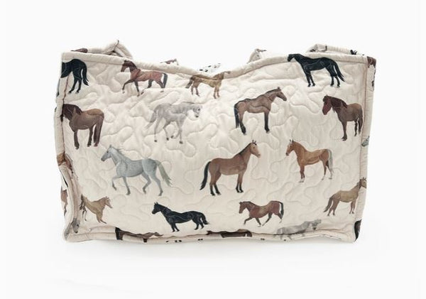 Meadow Herd Linen Quilted Tote Bag